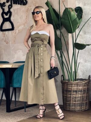 Φούστα Maxi Χακί