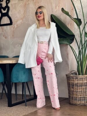 Παντελόνι Ροζ με Σκισίματα