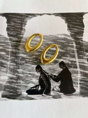 Σκουλαρίκια Ατσάλινα Επιχρυσωμένα