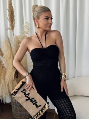 Μπούστο Μαύρο Πλεκτό