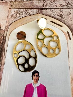 Σκουλαρίκια Ατσάλινα Επιχρυσωμένα