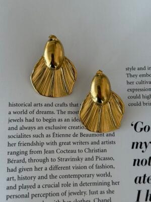 Σκουλαρίκια Ατσάλινα Επιχρυσωμένα