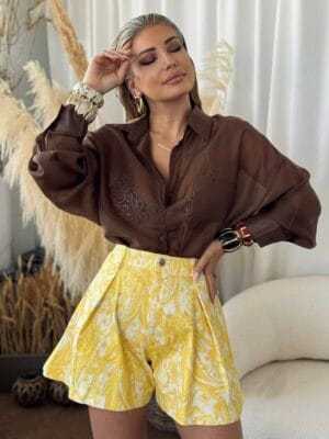 Maxine Denim Shorts – Yellow