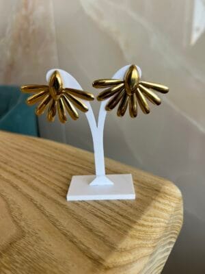 Σκουλαρίκια Ατσάλινα Επιχρυσωμένα