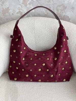 Τσάντα Σουέντ Μπορντώ με Τρουκς