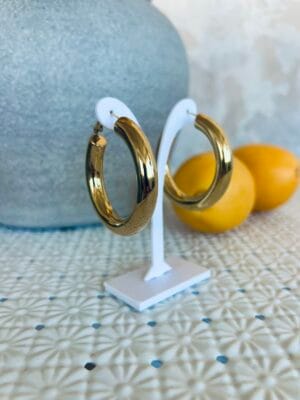 Σκουλαρίκια Ατσάλινα Επιχρυσωμένα