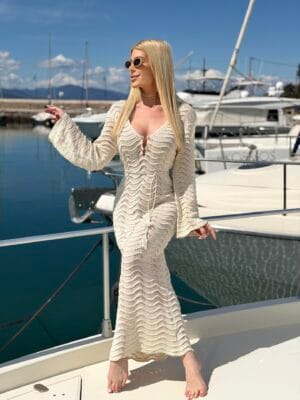 Φόρεμα Maxi Παραλίας Μπεζ