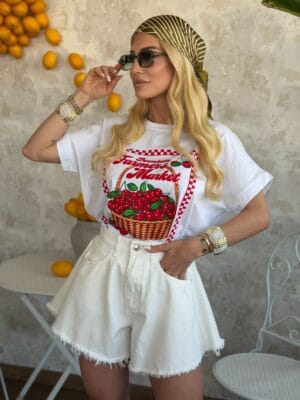 T-Shirt Λευκό με Στάμπα