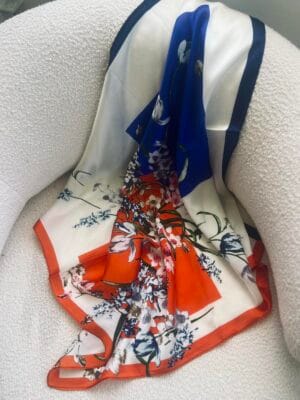 Μαντήλι Πορτοκαλί Λευκό